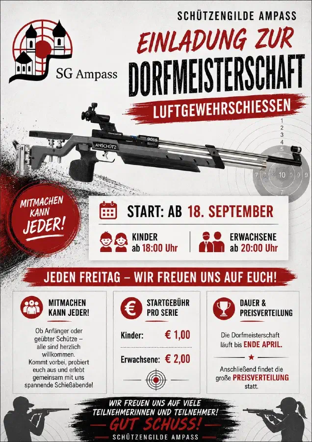 Einladung zur Dorfmeisterschaft 2026/27